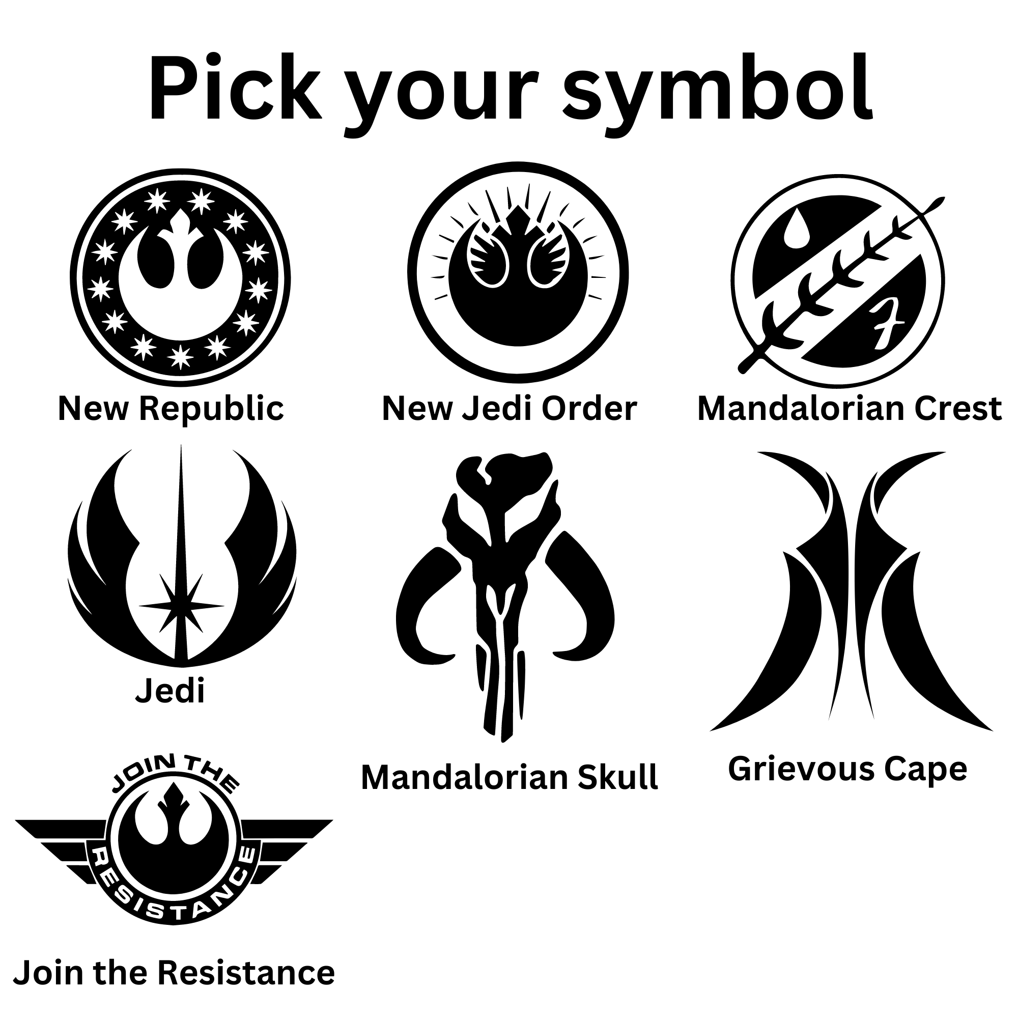 Star Wars Electric Lighter alliance symbols, sheet 2